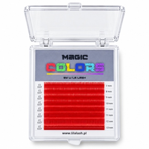Rzęsy kolorowe Magic Colors - czerwony C+